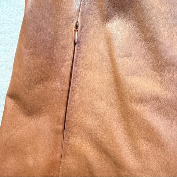 Douglas Made in Italy Tan Brown Collared Zip Up Leather Jacket S - Picture 7 of 12